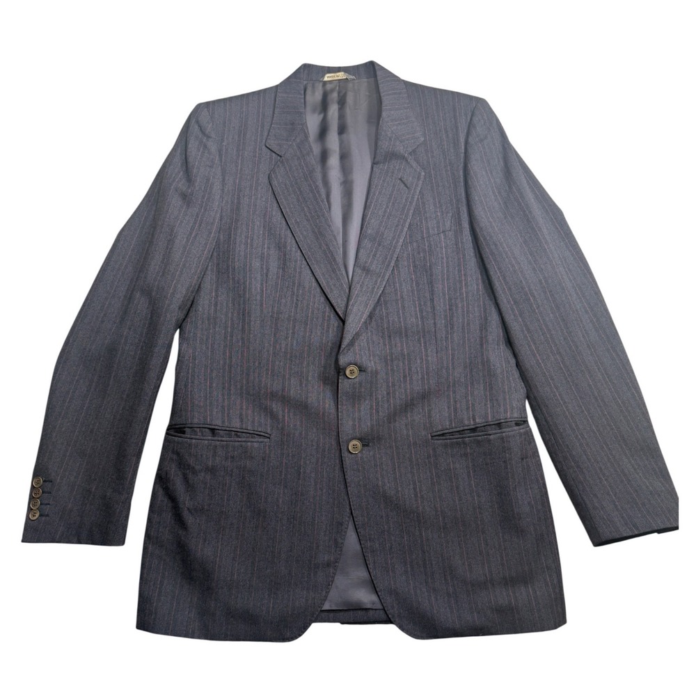 Canali Milano for Macy's Grey Red Pinstripe Blazer Sport Coat Made in Italy 42R